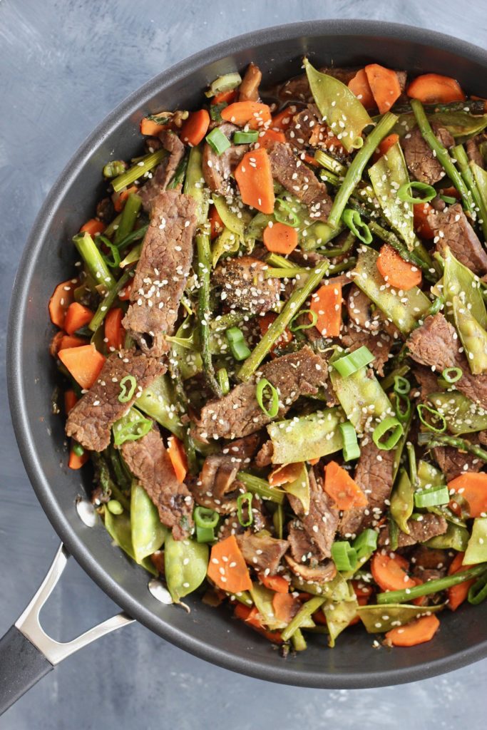 Spring Vegetable and Flank Steak Stir Fry Easy and Healthy!