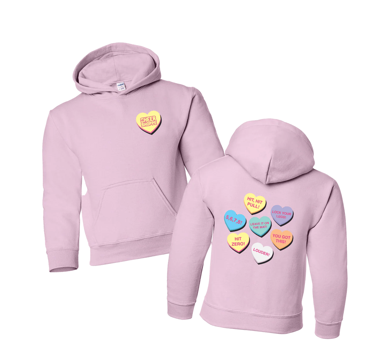 Mat Talk Candy Hearts Hooded Sweatshirt The Cheer Shoppe