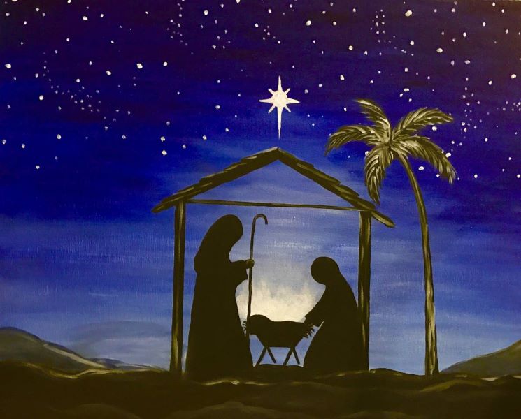 Nativity Set In Studio Sip And Paint Class Cheers N Paint