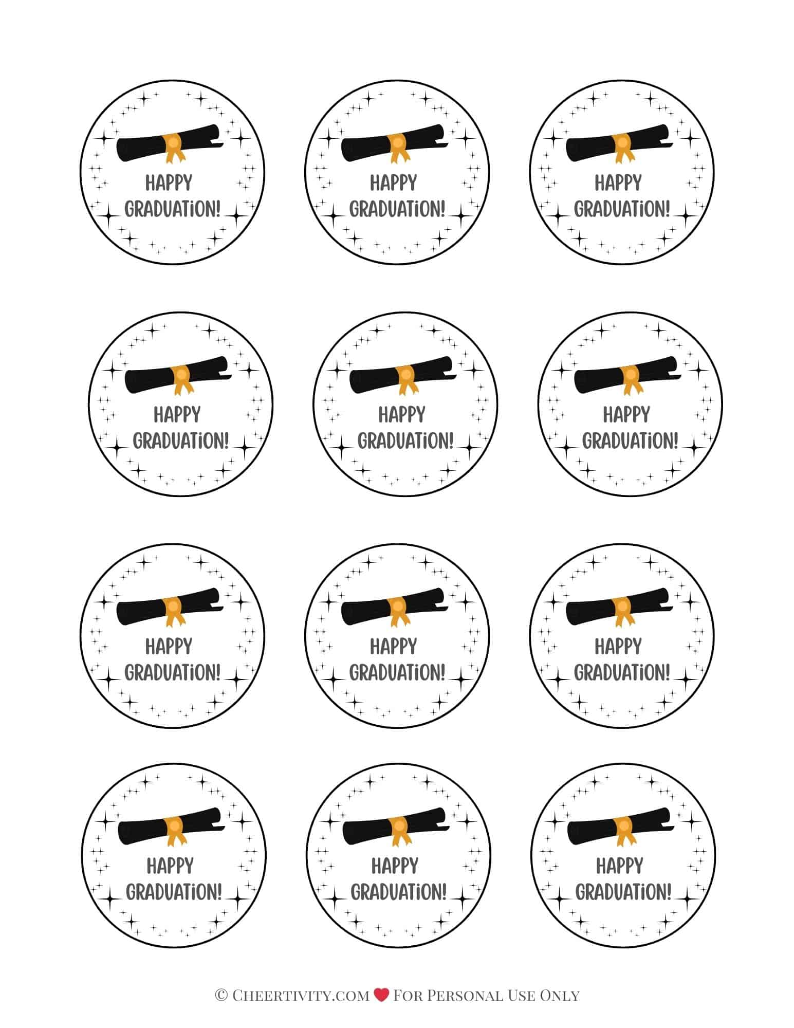 Free Printable Graduation Cupcake Toppers | Cheertivity