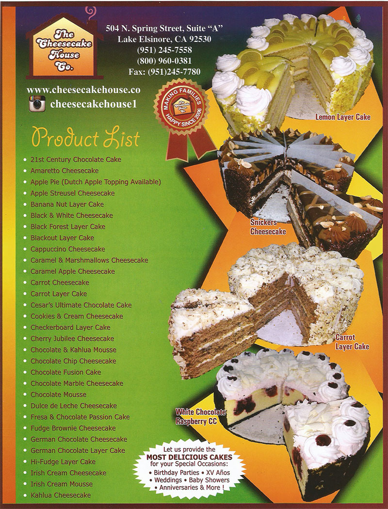 Cheesecake House Products