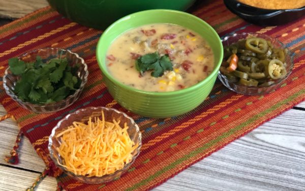 Tex Mex Corn Chowder {and Tips for Hosting a Soup Swap} Chef Alli