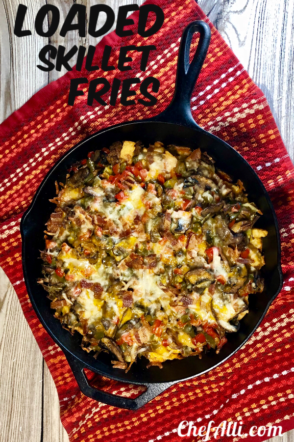 Loaded Skillet Fries with Beef and Bacon