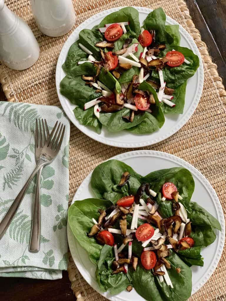 Spinach Salad with Roasted Shiitake Mushrooms Chef Cindy