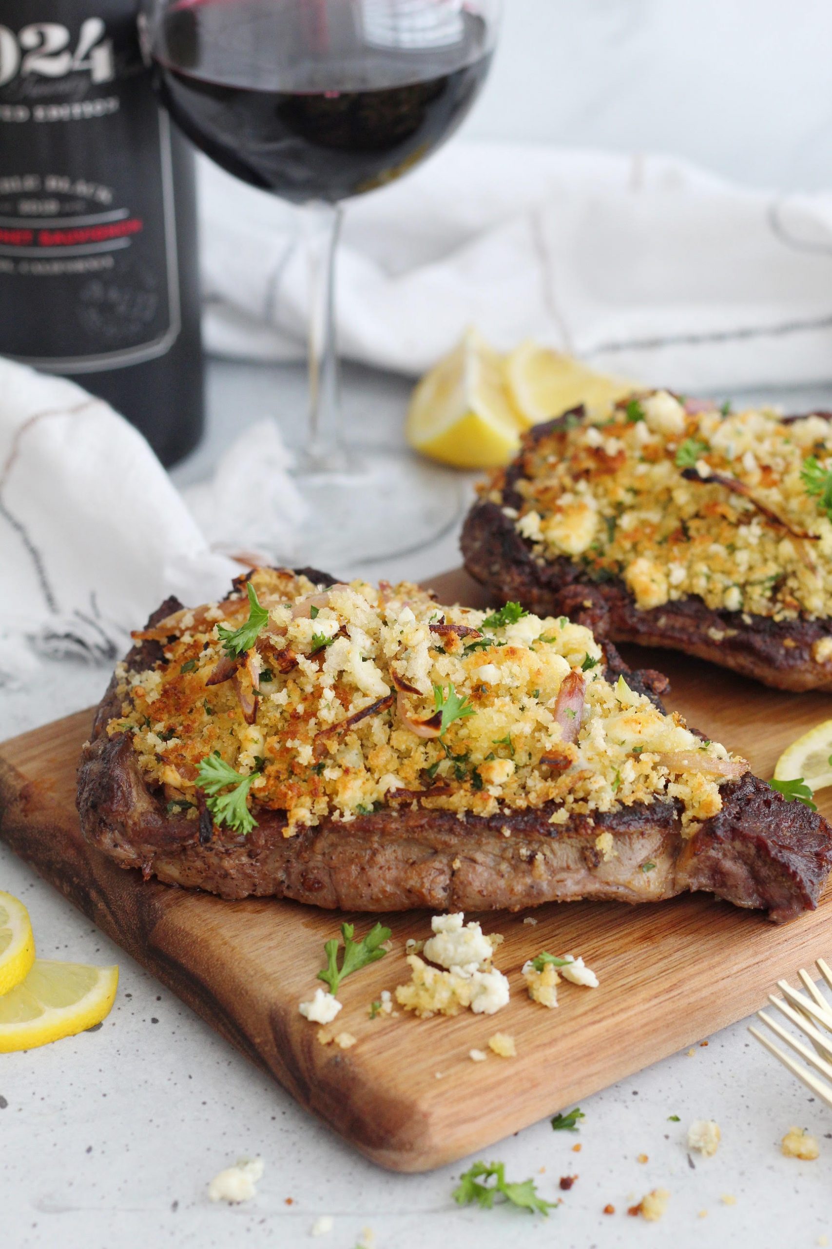 Blue Cheese Crusted Ribeye Chef Elizabeth Reese