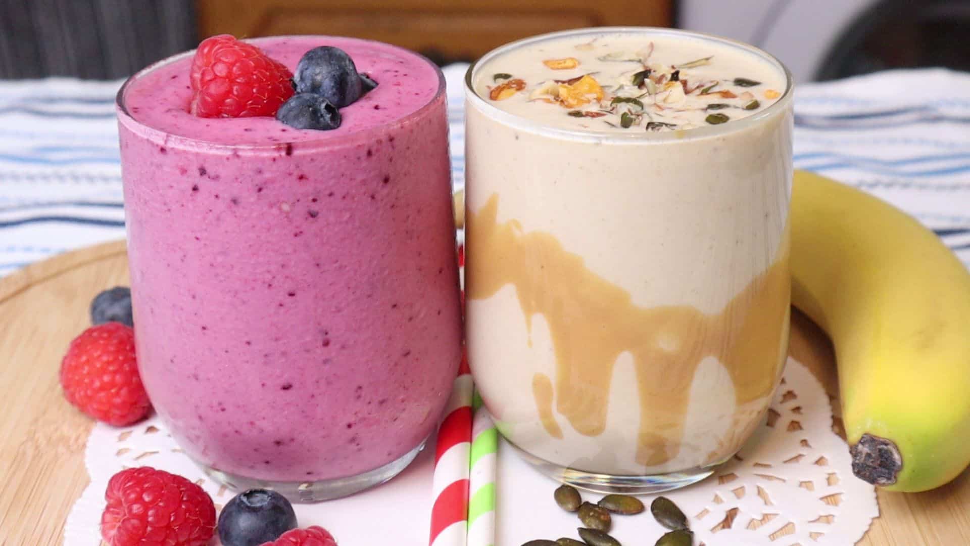 2 HEALTHY Protein Milkshake Recipes Cheffoodiecast
