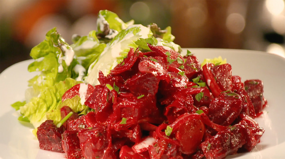 Roasted Beet with Onion Salad As Seen on Dinner Impossible Robert