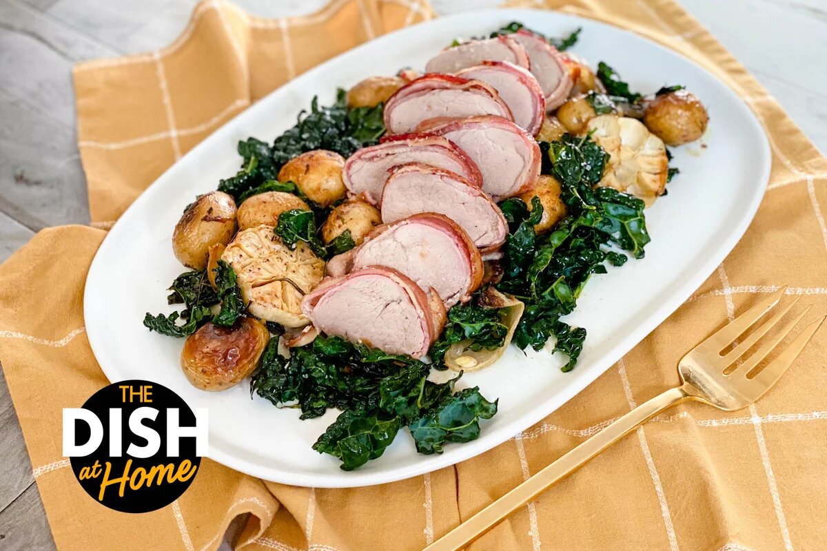 BaconWrapped Pork Tenderloin Kale Potatoes Chef Jamika