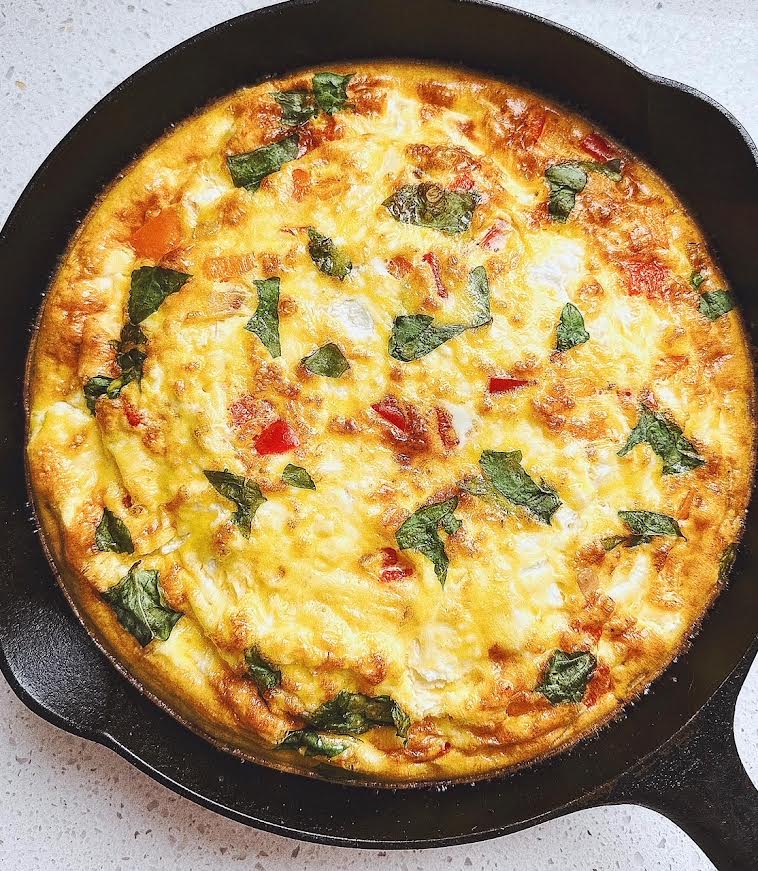 Chicken Sausage, Bell Pepper and Goat Cheese Frittata Chef Jen