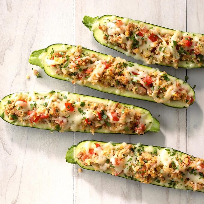 Spicy Sausage Stuffed Zucchini Boats Chef Kita's Kitchen