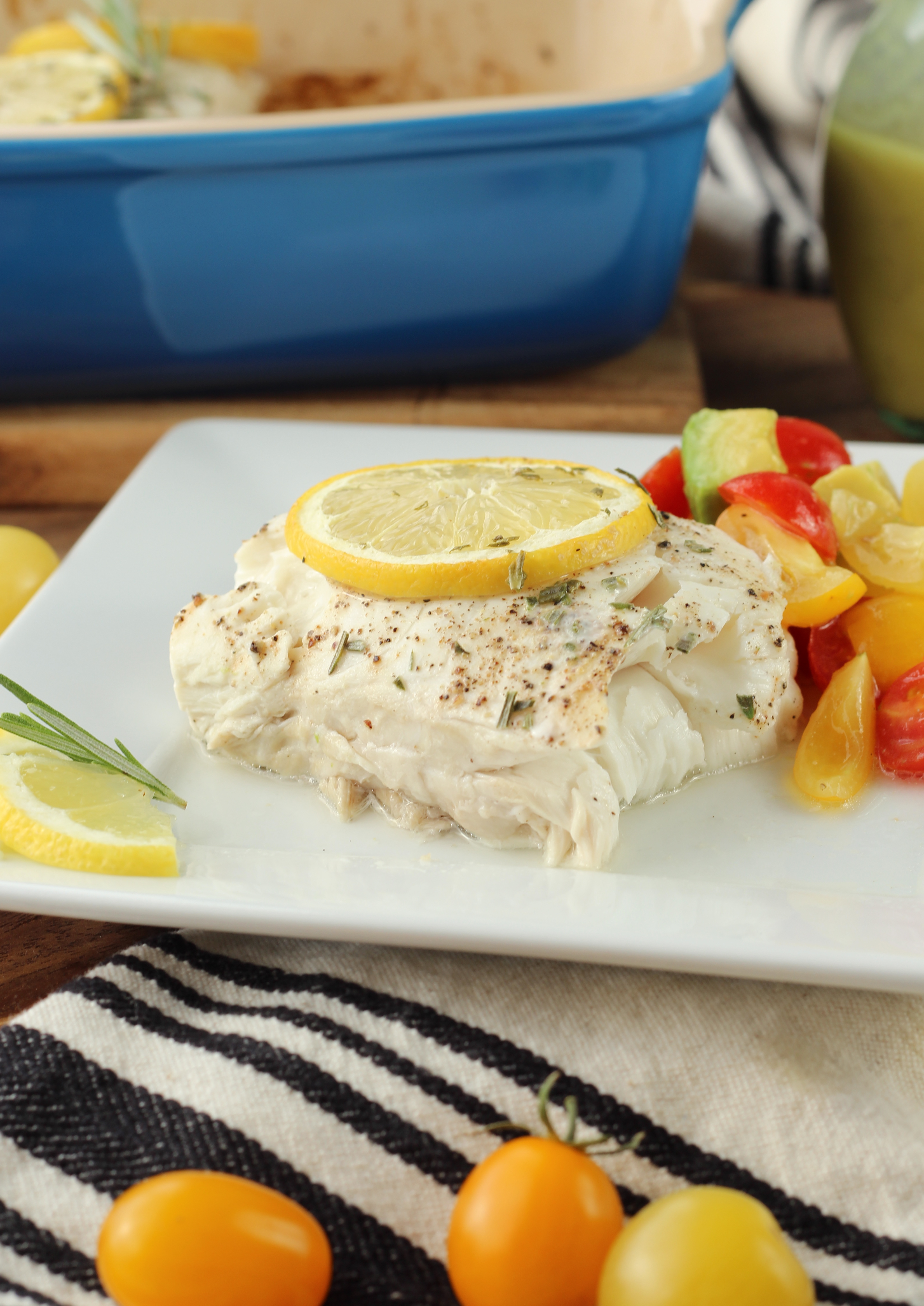 Baked Halibut with Champagne Vinaigrette Chef Lindsey Farr