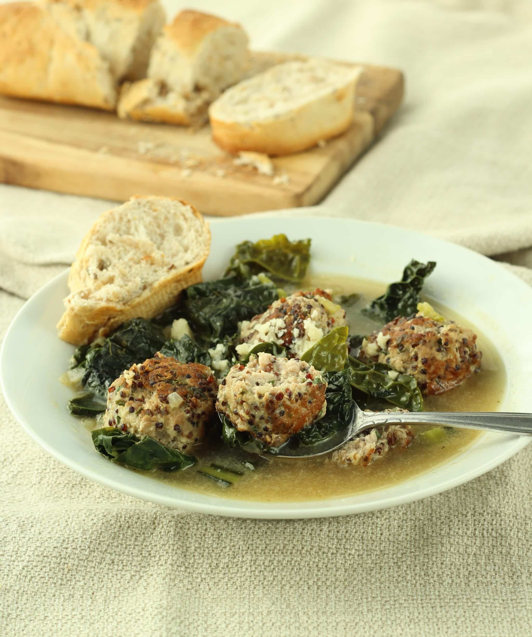 Turkey Meatball and Kale Soup Chef Lindsey Farr