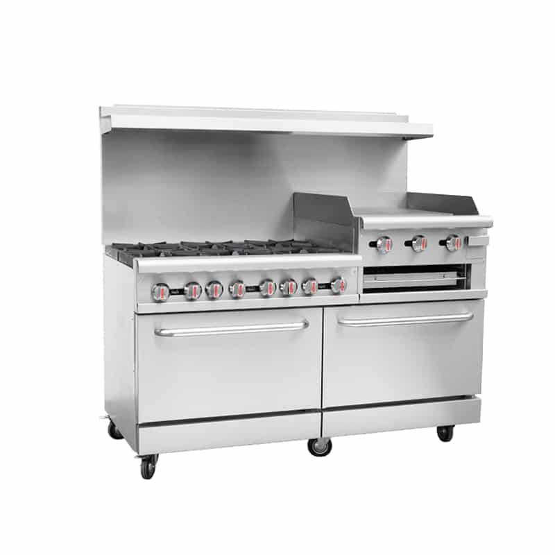 6 Burner Gas Stove Top with Griddle CMRGR60GS24 Gas Range with Double