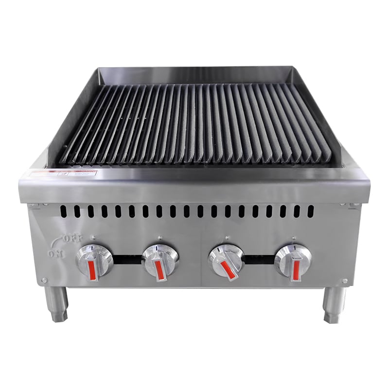 4 Burner Charbroiler Gas Countertop 24 Inch Commercial Charbroiler