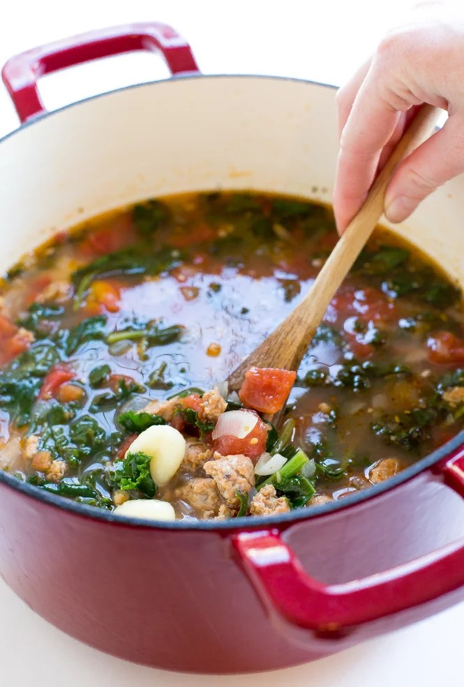 Italian Gnocchi Soup with Kale and Sausage