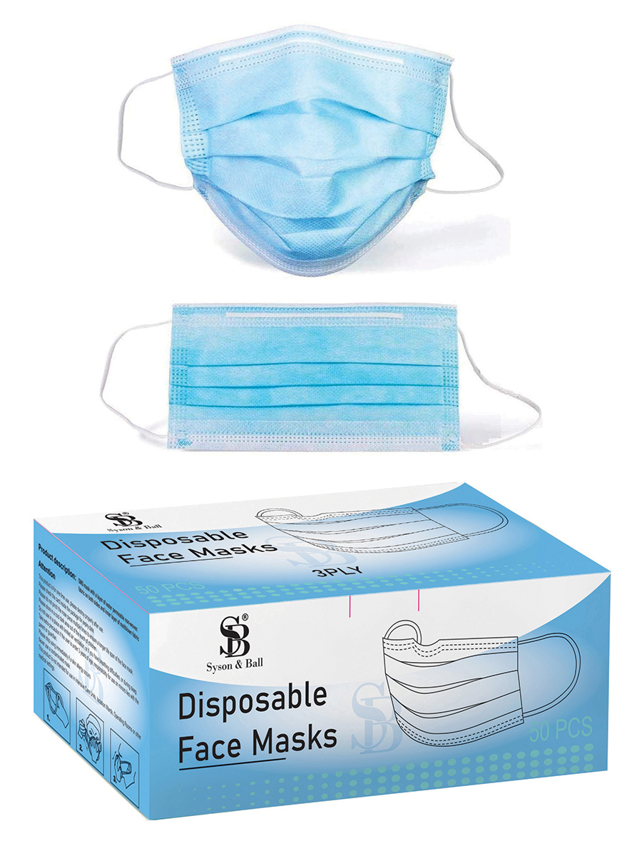 3 Ply Disposable Face Masks 50 Per Pack Catering, Bar & Restaurant