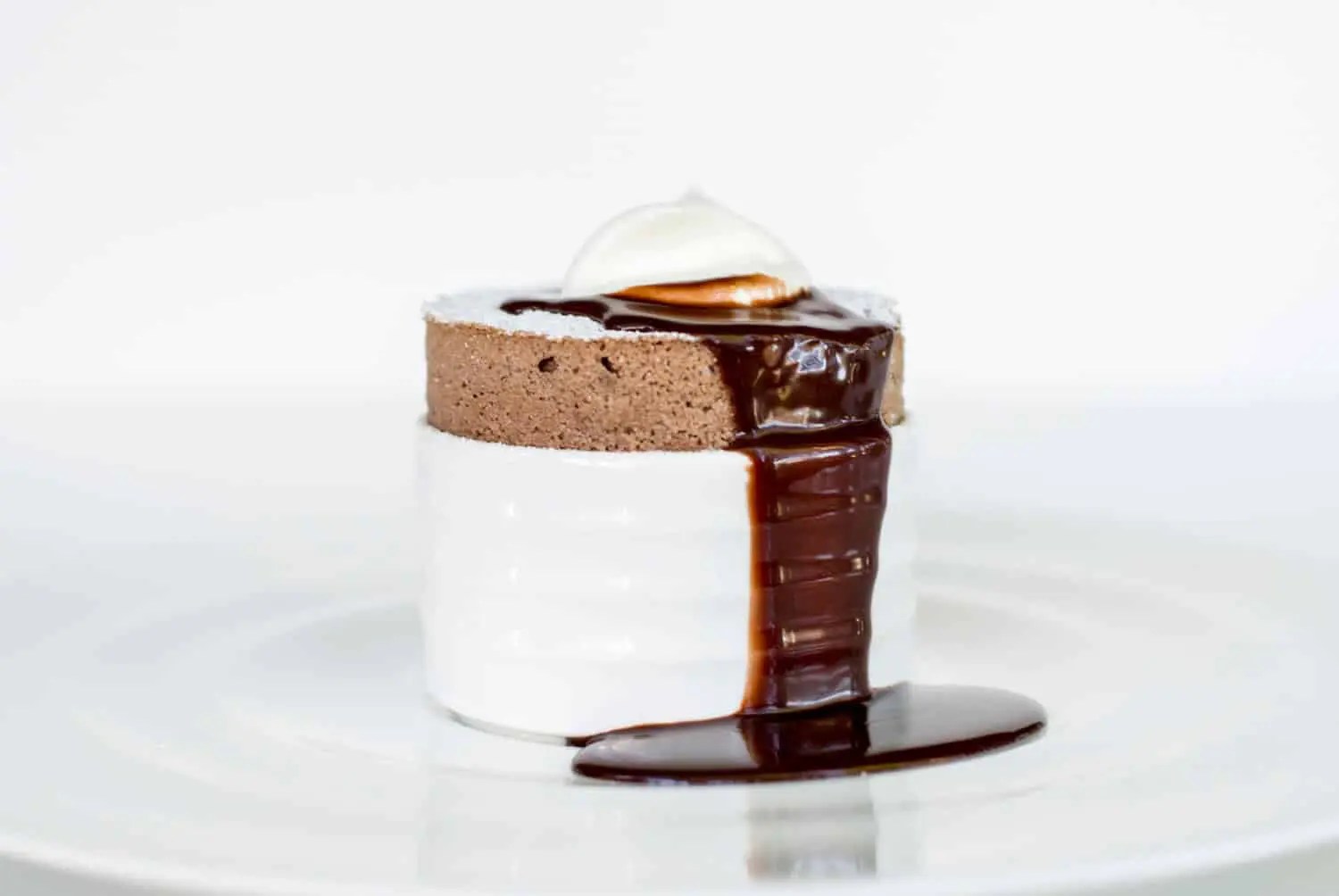 Valrhona Cœur de Guanaja Chocolate Soufflé with Bitter Chocolate Sauce