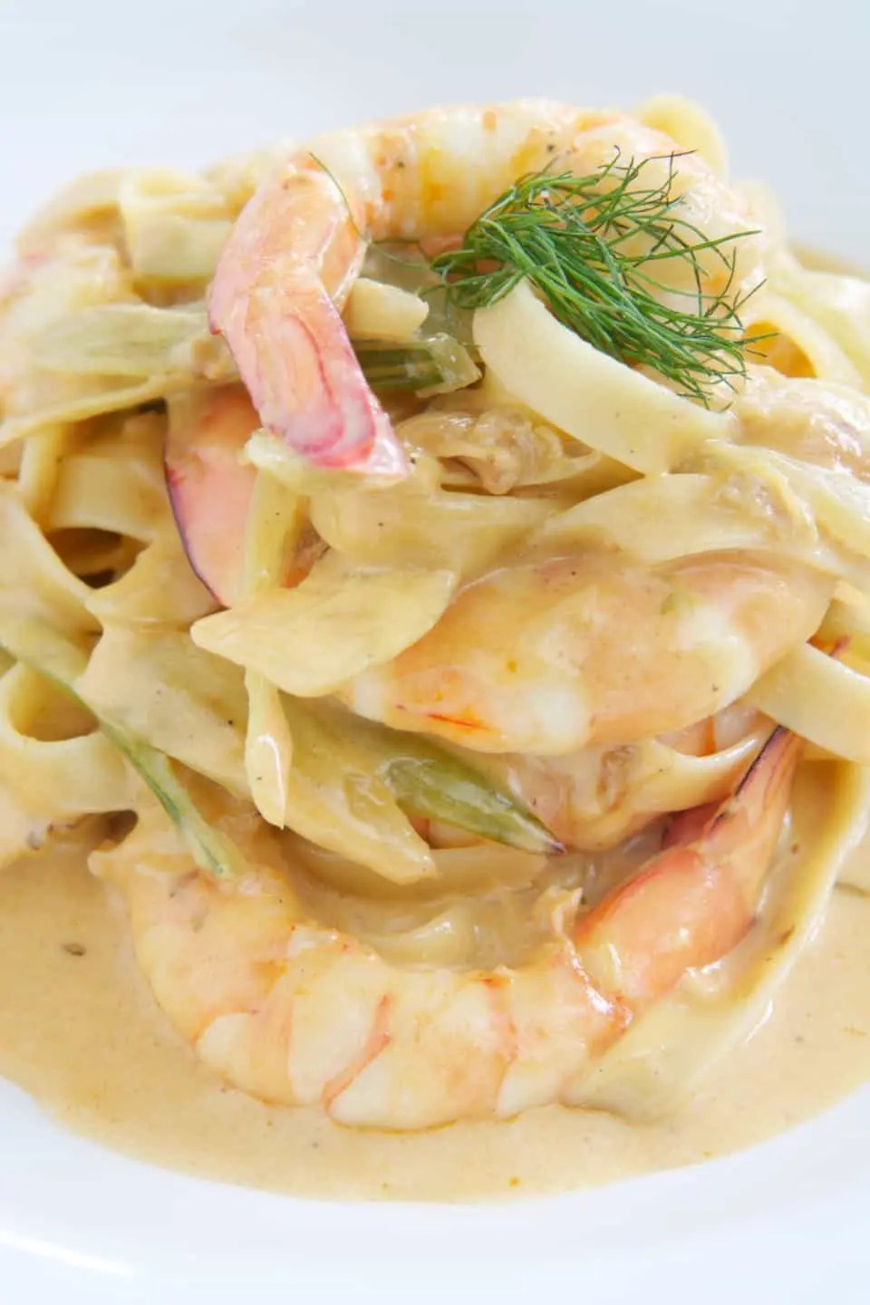 Fettuccine with Prawns and Baby Fennel in Pernod Cream Sauce Chef's