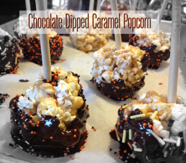 Chocolate Covered Caramel Popcorn Balls