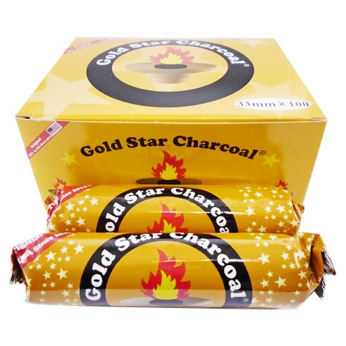 Gold Star Charcoal 33 mm (10 Rolls/Box) Chelax Canadian Hookahs and