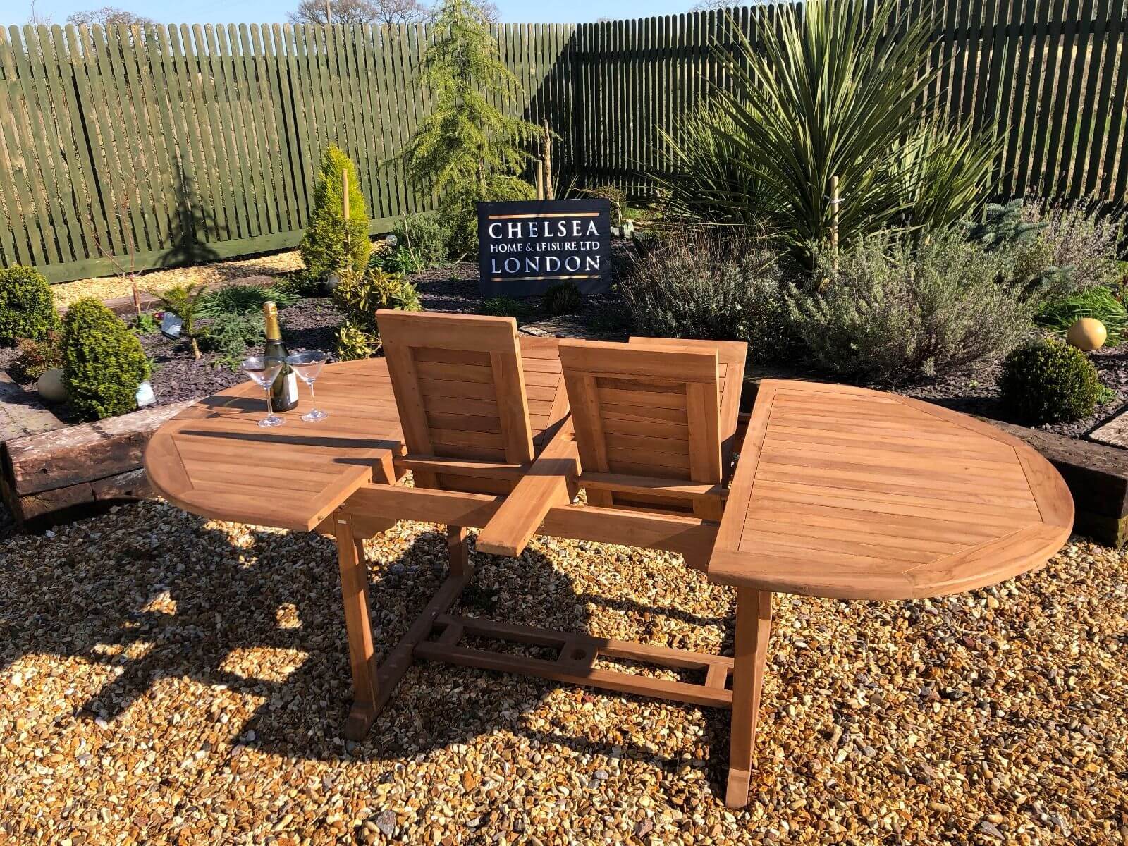 Extending Teak Table 160230cm Luxury Teak Garden Furniture Chelsea