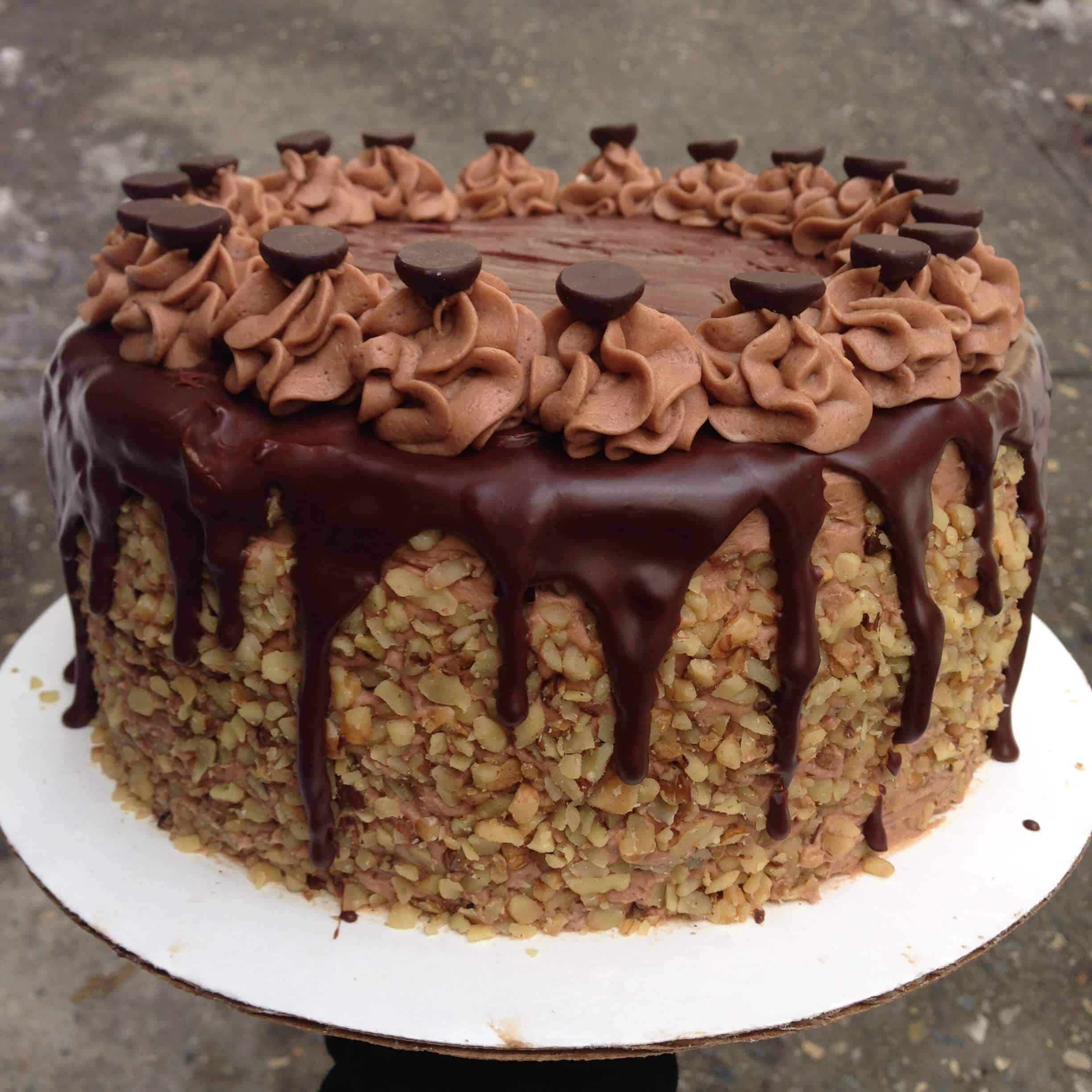 Chocolate Almond Birthday Cake Chelsweets