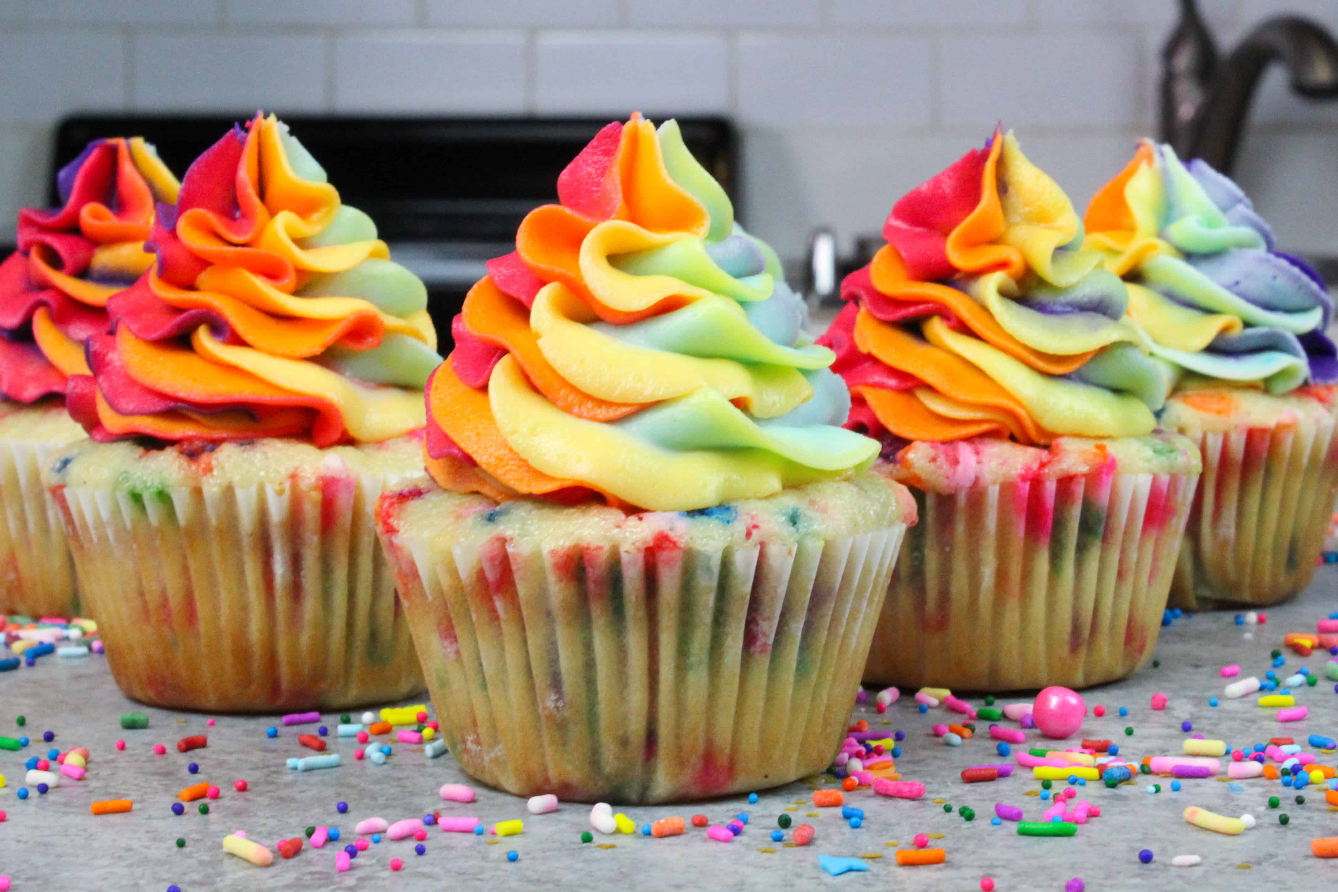 Funfetti Cupcake Recipe with Homemade Buttercream Frosting