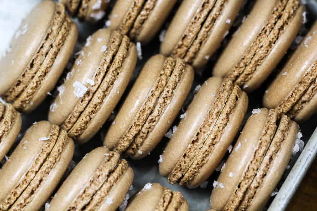 Salted Caramel Macarons Detailed Recipe & Step by Step Tutorial