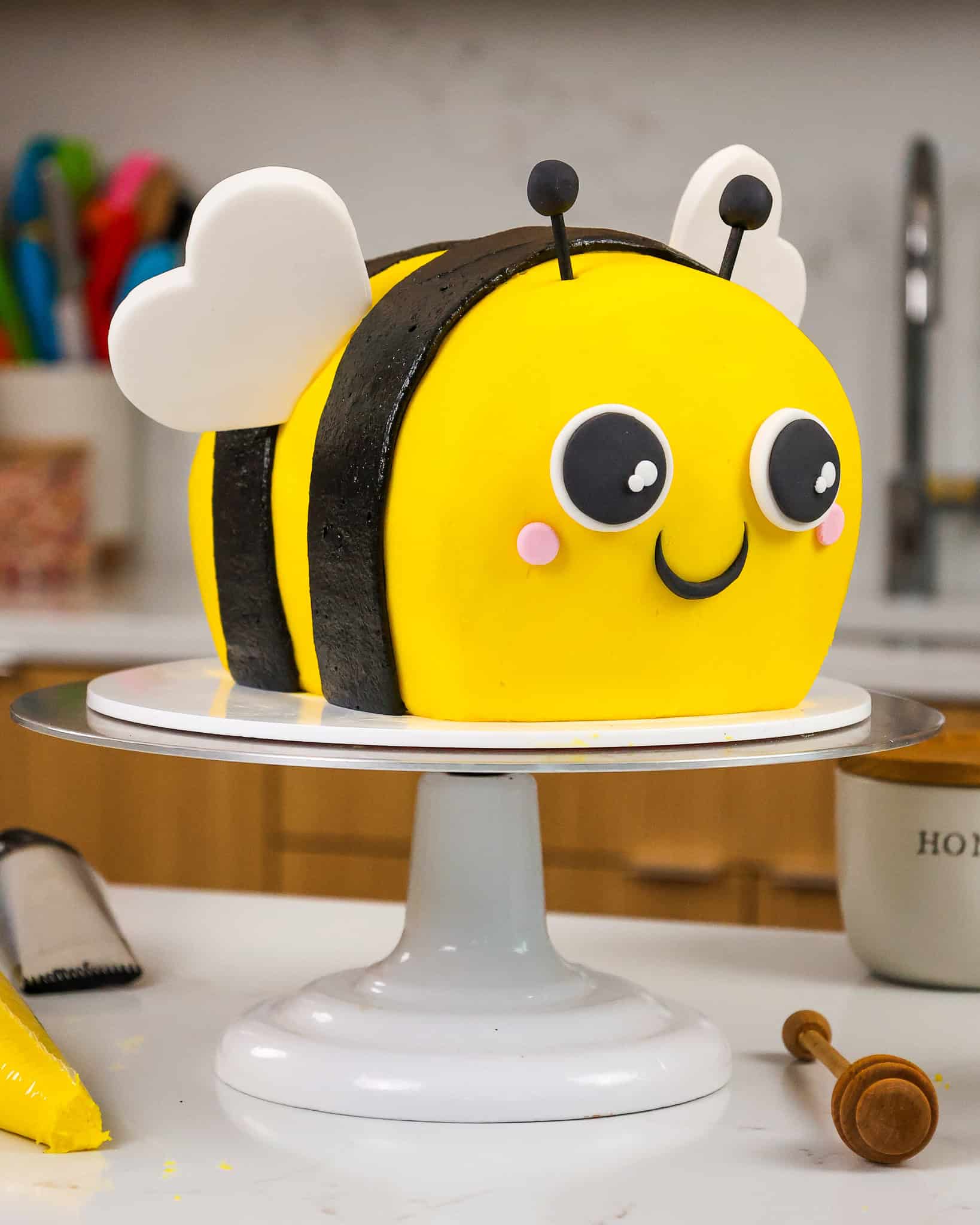 Pink Cake With Bees