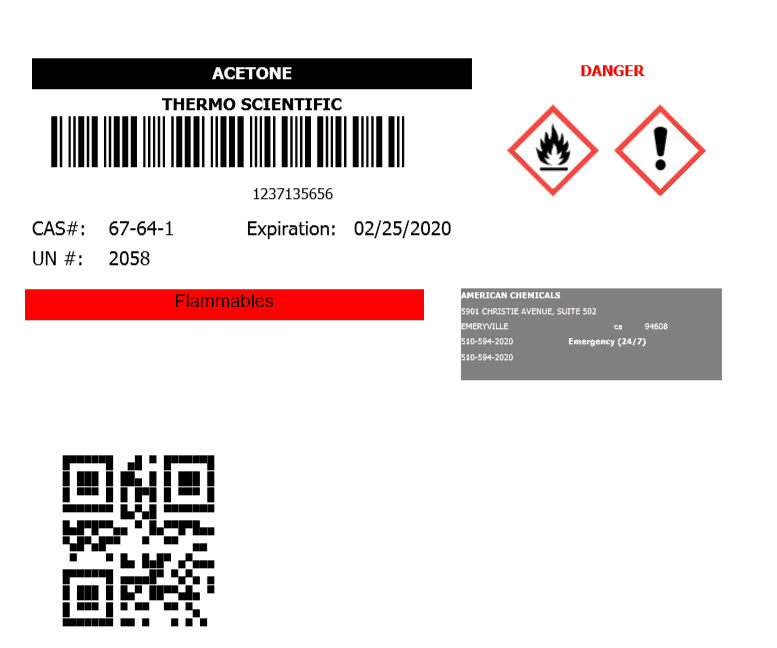 Color Coded Labels for Chemical Storage and Segregation