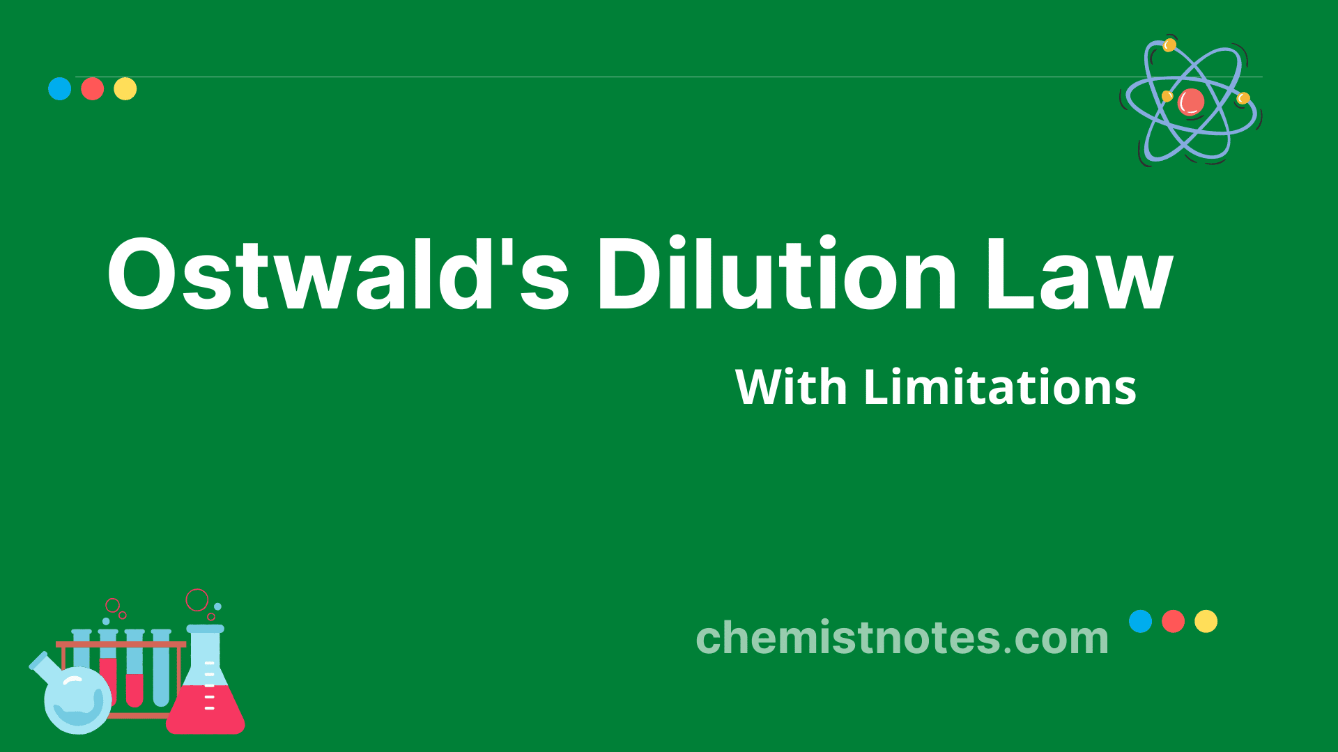 Ostwald's dilution law and its limitations Chemistry Notes