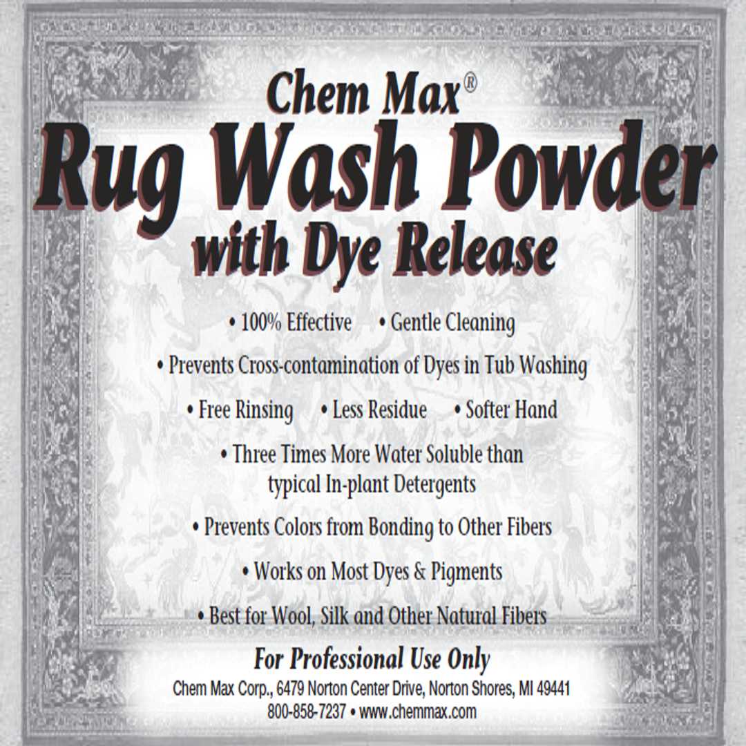 Rug Wash Powder with Dye Release Chem Max® Corp
