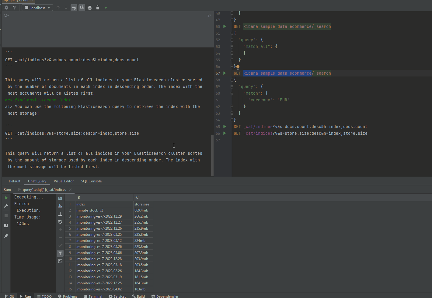 Chat Query Elasticsearch and Run Chat Query Based on ChatGPT 3.5 Turbo Model