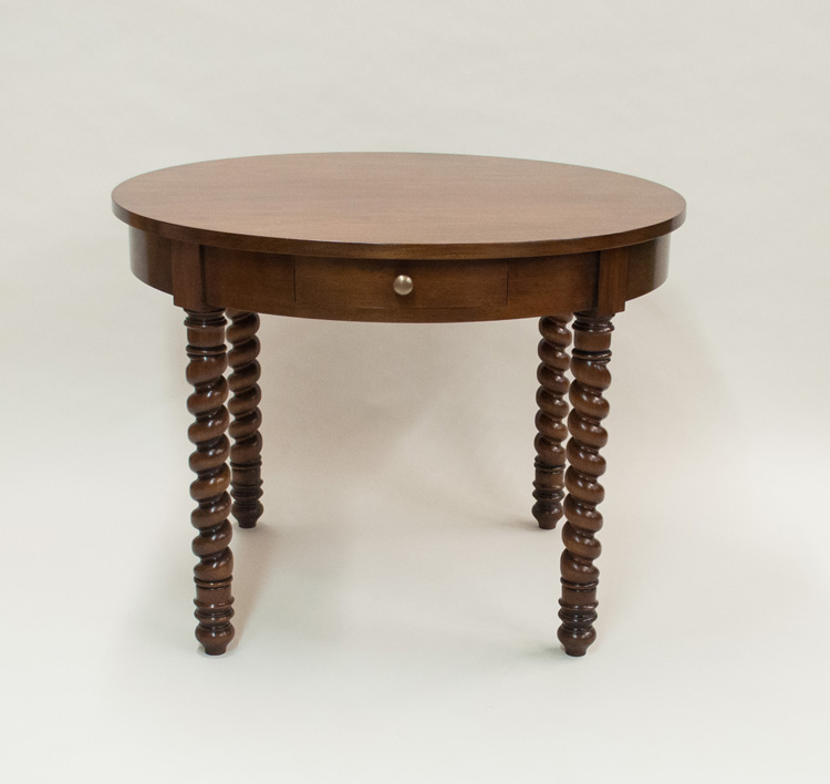 Barley Twist Leg Round Table Cherry Brook Woodworks