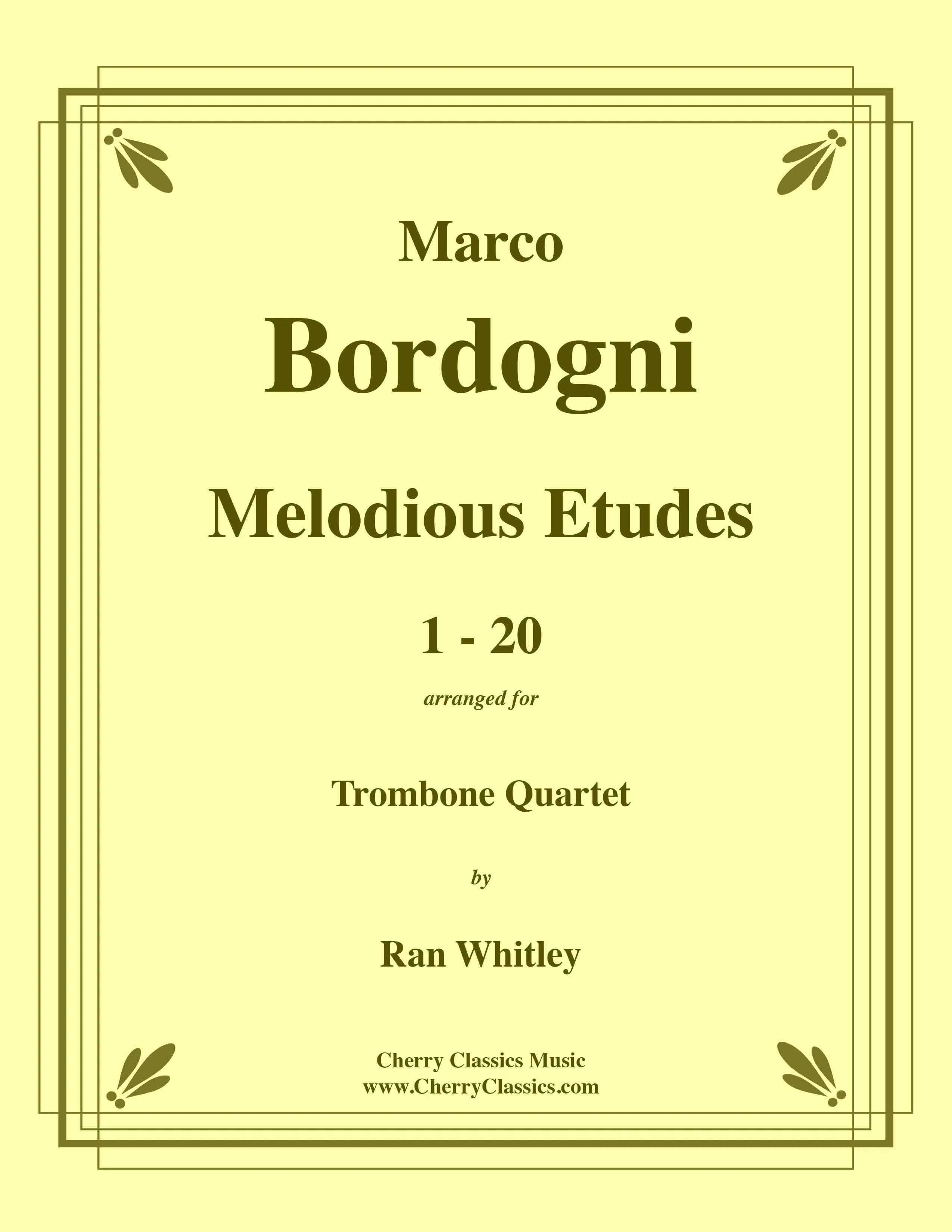 Bordogni Melodious Etudes 120 for Trombone Quartet arr. Ran Whitley