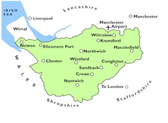 Cheshire On A Map About Cheshire