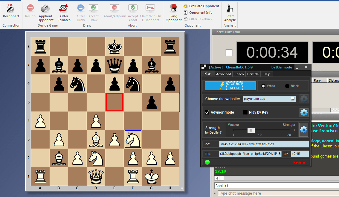 ChessBot Blog How to use bot at Playchess (ChessBase) app