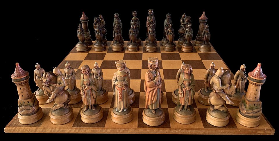 Anri King Arthur Chess Set Chess Antiques