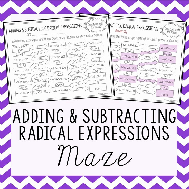 50 Adding And Subtracting Radicals Worksheet