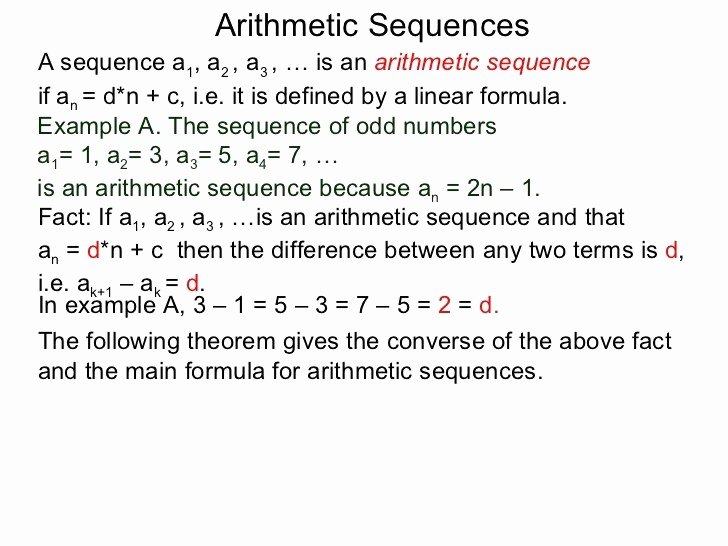 50 Arithmetic Sequence Worksheet Answers