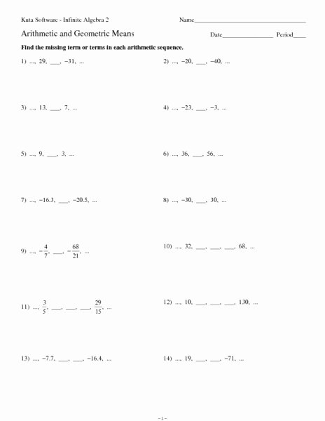 50 Arithmetic Sequence Worksheet With Answers