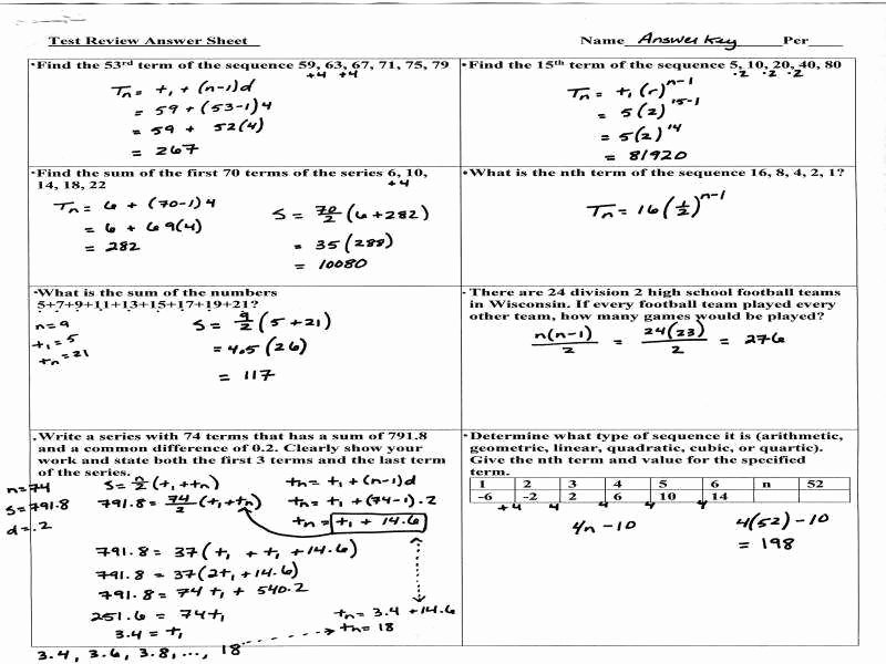 50 Geometric and Arithmetic Sequence Worksheet Chessmuseum Template