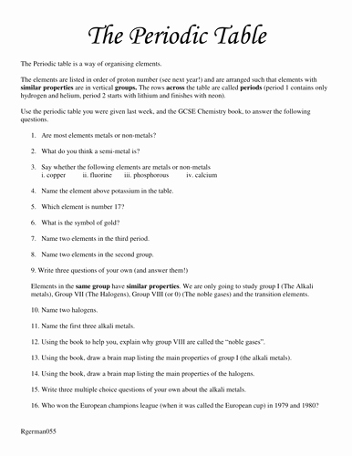 50 Hunting The Elements Worksheet Answers