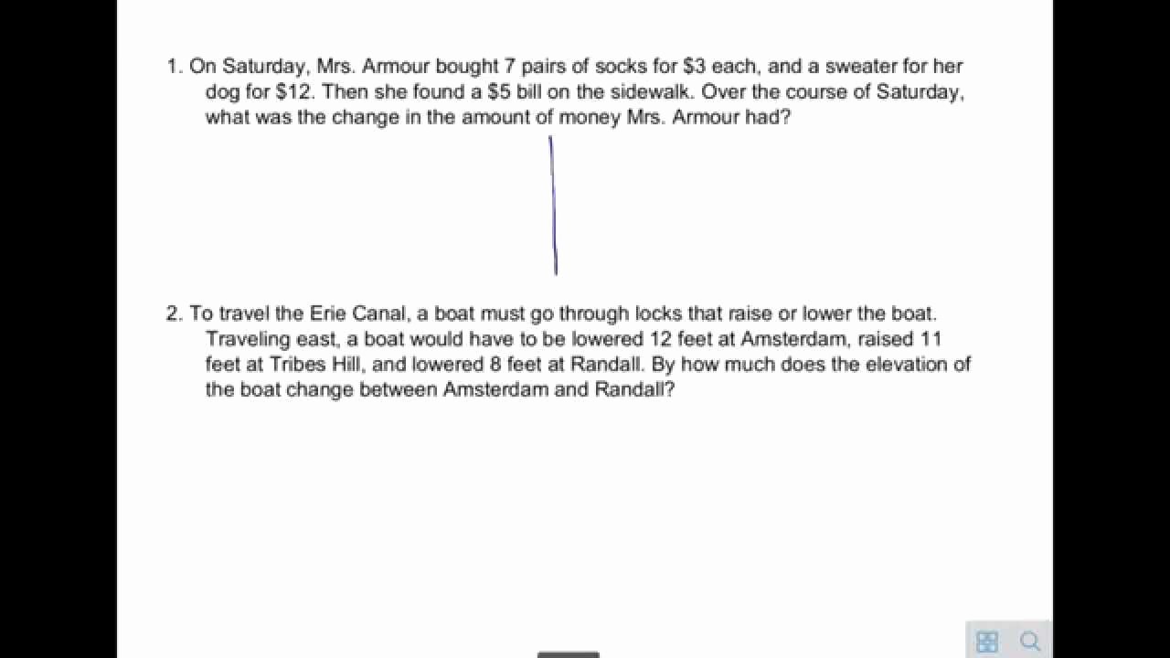 50 Integer Word Problems Worksheet