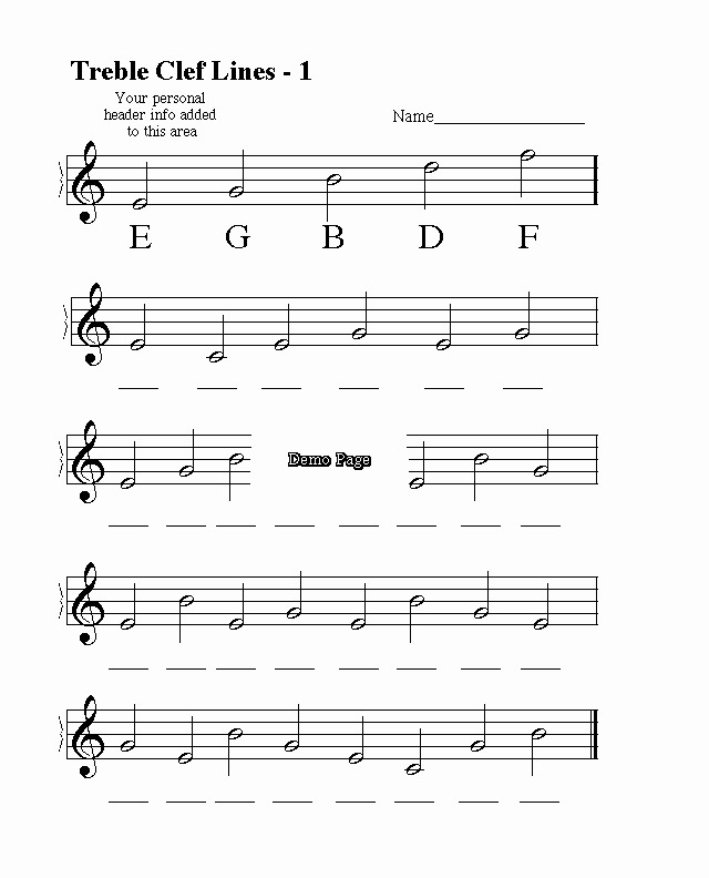 49 Treble Clef Notes Worksheet Chessmuseum Template Library
