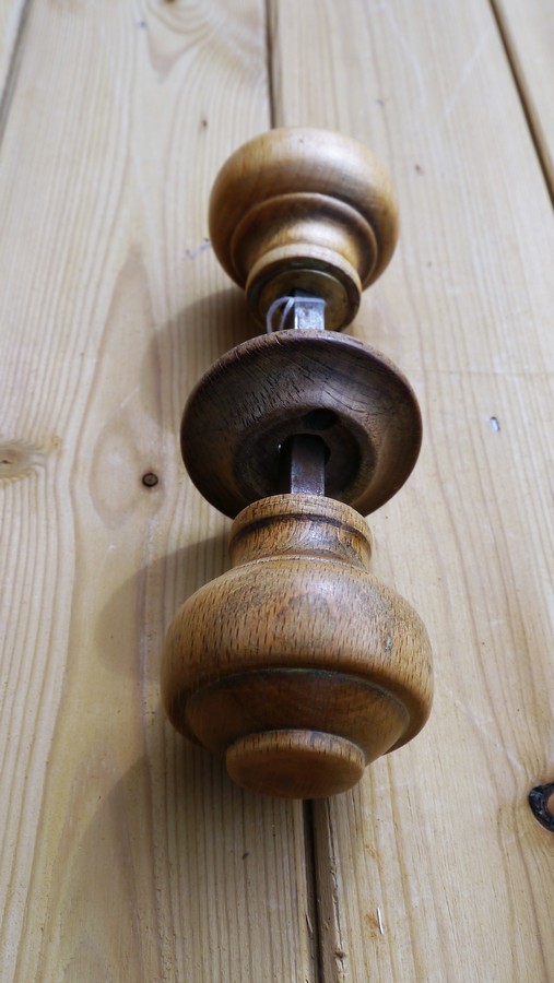 Antique Wooden Rim Lock Knobs Chester Paint Stripping
