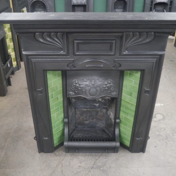 Reclaimed Cast Iron Tiled Combination Fireplace Chester Paint Stripping