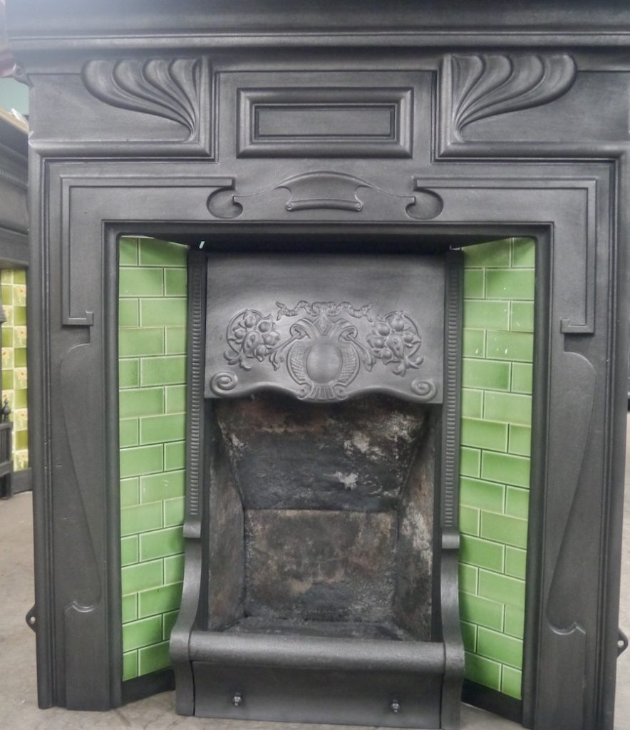 Reclaimed Cast Iron Tiled Combination Fireplace Chester Paint Stripping
