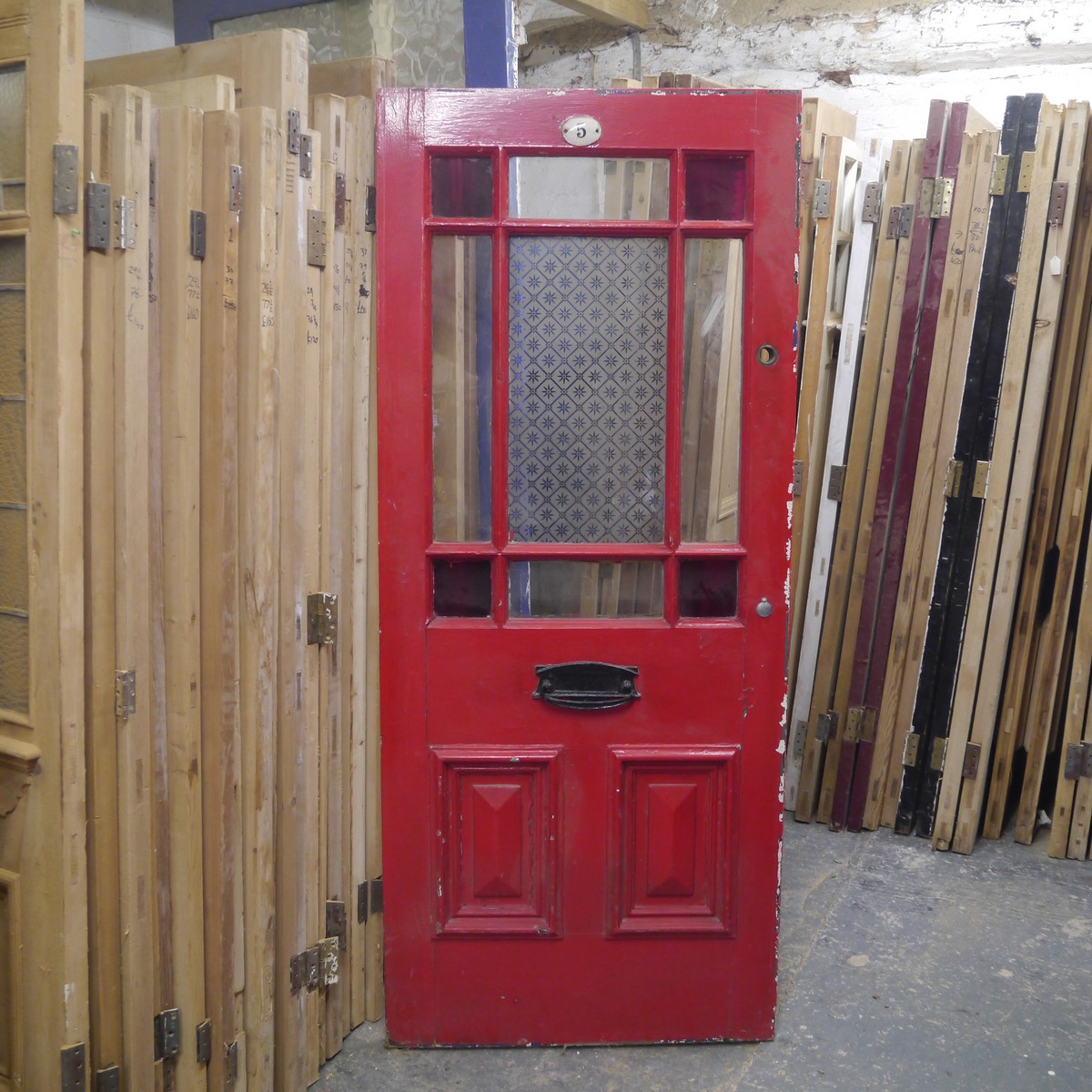 Reclaimed Victorian Marginal Pane Front Door Chester Paint Stripping