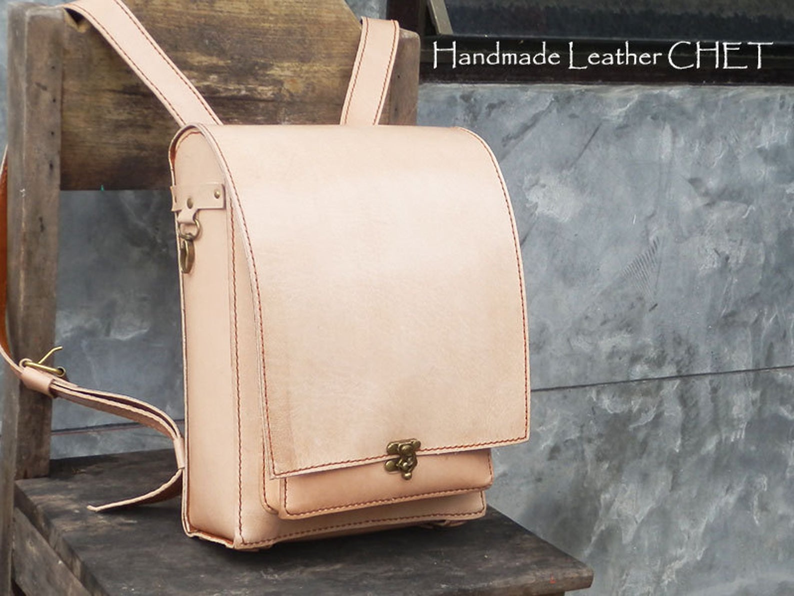 Randoseru Leather Backpack Japanese Style Nature Handmade Leather